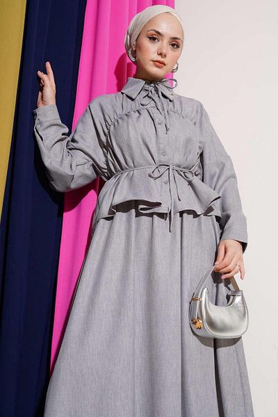 modasindoma Women's Front Gathered Skirt Suit
