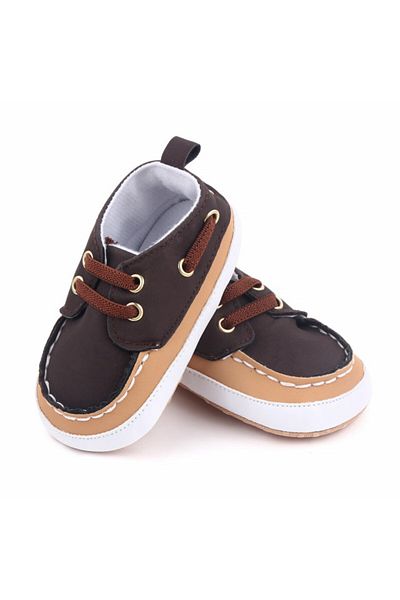 Superbaby Cream and brown loafer shoes