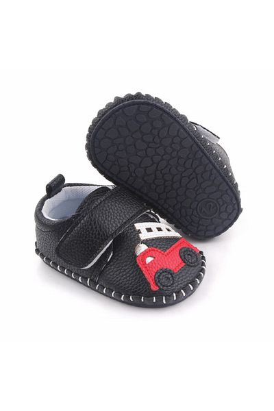 Superbaby Pantofiori negri pentru baietei - Masinuta