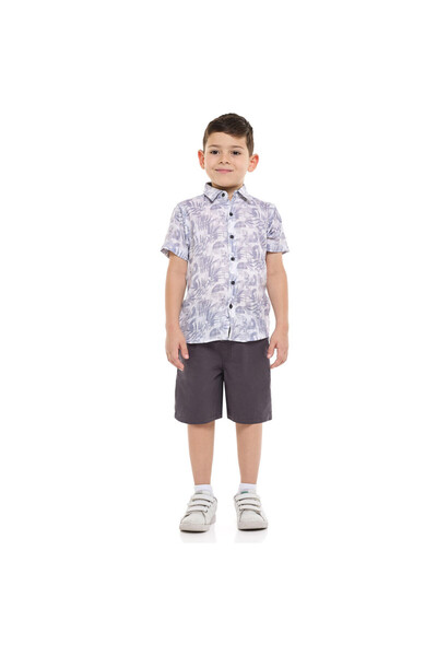 Victor and Jane Boys 2-Piece Printed Short Sleeves Shirt with Shorts