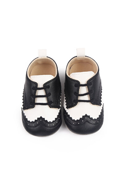 Superbaby Baby boy's first steps shoes, elegant, lace-up, black
