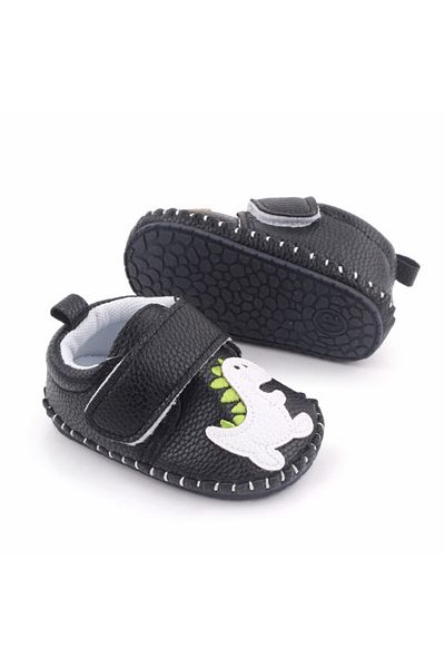 Superbaby Pantofiori negri pentru baietei - Dino