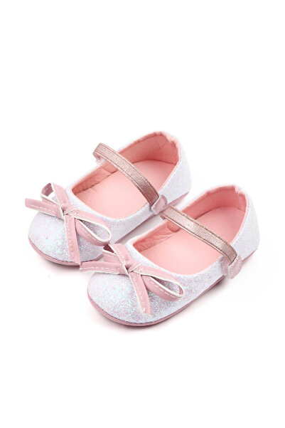Superbaby Pantofiori albi cu sclipici
