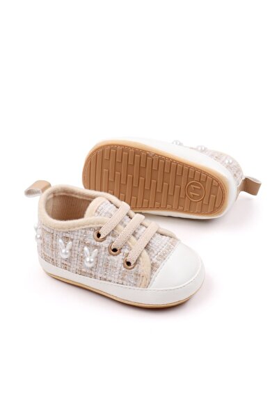 Superbaby Baby shoes, in cream shades with pearls