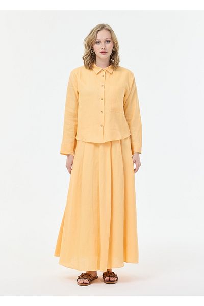 Armağan Flared Linen Skirt