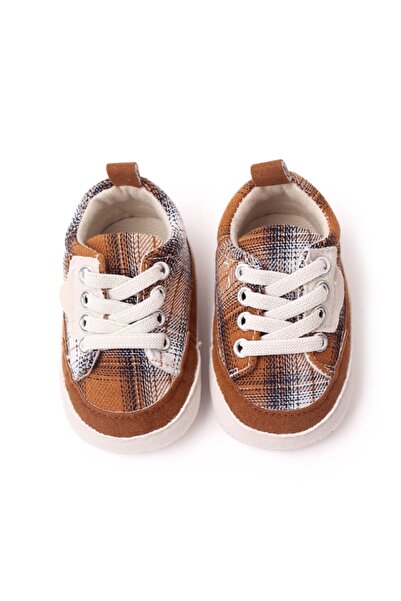 Superbaby Кафяви карирани обувки за бебета