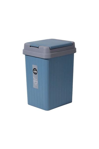 ABYZ Coș de gunoi cu capac, 14l, pătrat, plastic, culoare albastră ™