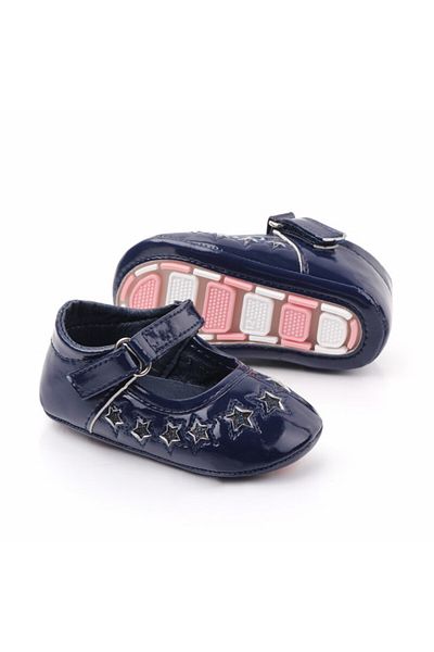 Superbaby Pantofiori din lac bleumarine cu stelute