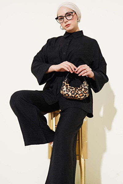 VOLT CLOTHİNG Kadın Beli Lastikli Göğüs Cepli İkili Takım