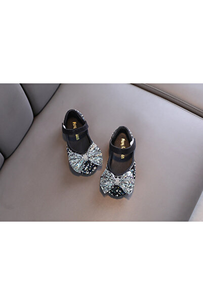 Bebelul Black shoes with rhinestones, sequins and pearls
