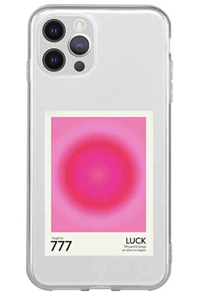 WANNA PROTECT iPhone 13 Pro Max Luck 777 Desenli Silikon Şeffaf Telefon Kılıfı