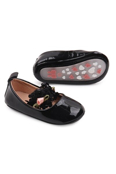 Bebelul Elegant black shoes with pink roses