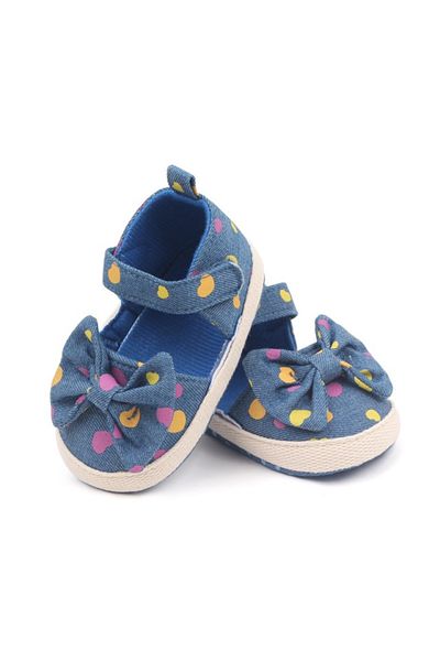 Superbaby Pantofiori albastri cu inimioare colorate