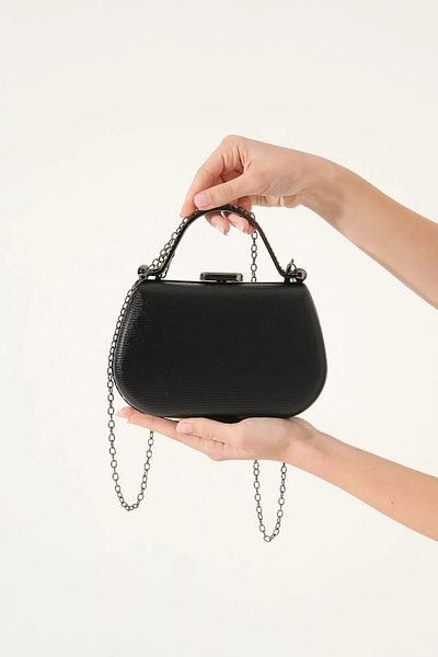 Efelif Women's Evening Dress Bag with Stone Embroidered Handle and Chain Strap V746