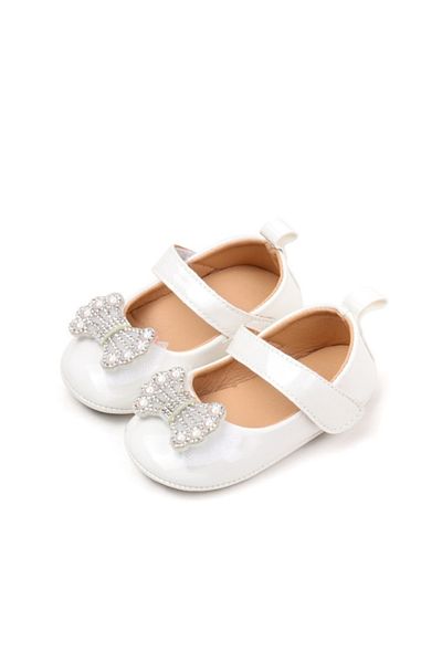 Superbaby White shoes with shiny bows