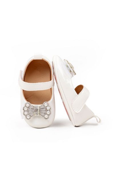 Superbaby White shoes with shiny bows