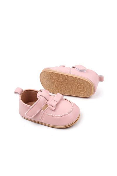 Superbaby Pink shoes with bow and pattern
