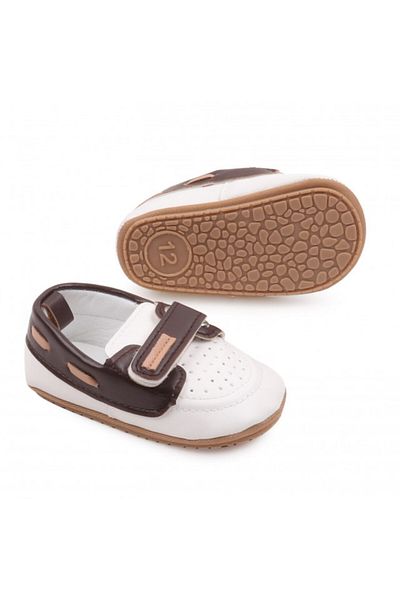 Superbaby White and brown casual shoes for boys