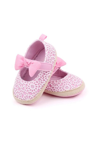 Superbaby Pink shoes with white lace