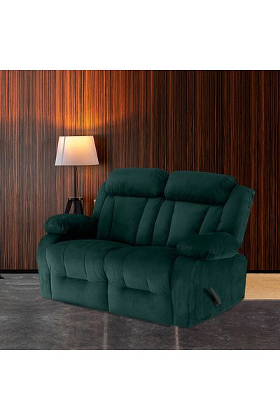 Lazy Vibes MNZ5 | Velvet Double ReclinerChair 159x77x104 cm - Dark Green