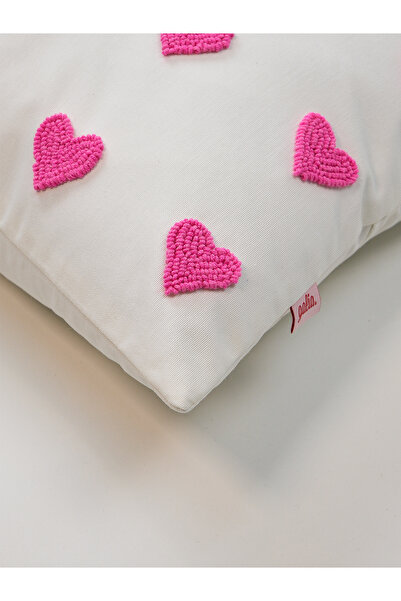 Galia Tasarım Mini Hearts - Rectangular Punch Throw Pillow - Pink