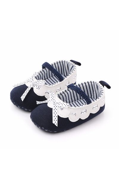 Superbaby Navy blue shoes with white ruffles