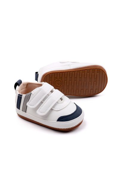 Superbaby Pantofiori albi pentru baietei - Sun