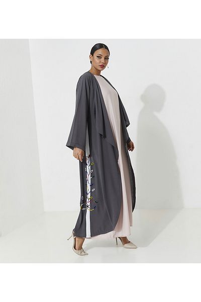 Rosette Abaya Gray Mix Beades
