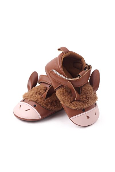 Superbaby Pantofi maro cu design de animalut pentru fetite