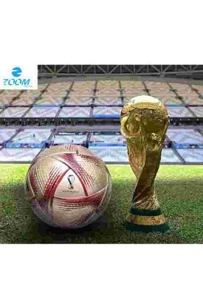 Zoom Plus AL RIHLA Size 5 Soccer Ball – 2022 World Cup League Football, Pro Match Ball (No Air)