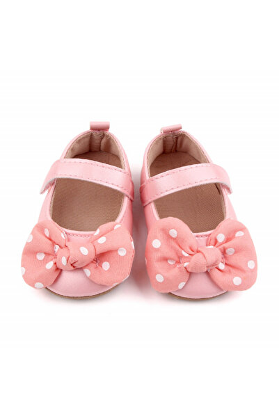 Superbaby Pantofiori roz sidefat cu fundita