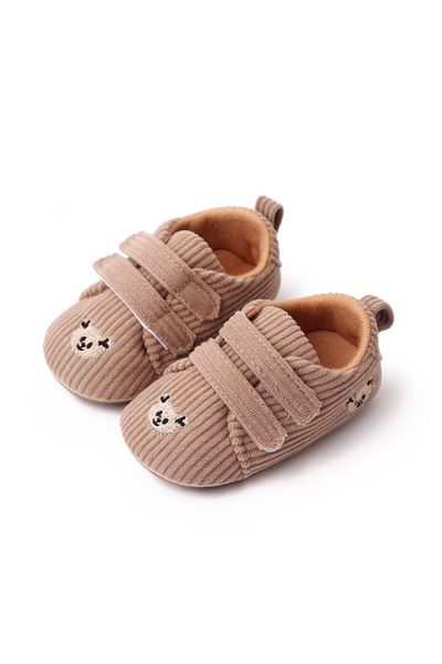 Superbaby Brown baby shoes made of ribbed material
