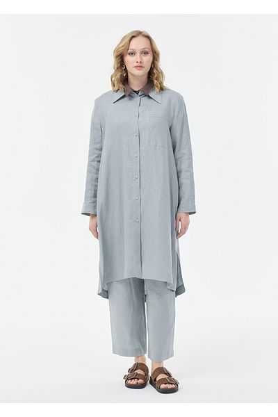 Armağan Linen Tunic with Pocket Detail