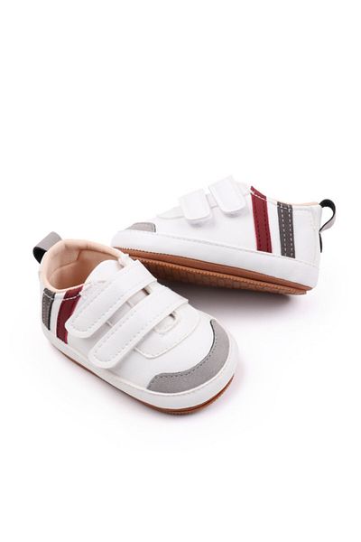 Superbaby Pantofiori albi cu gri si visiniu - Sun