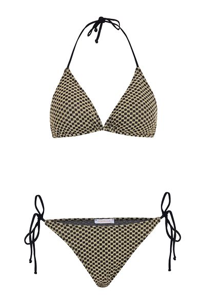 AQUELLA Σετ μπικίνι Triangle Gold Glitter με υφή