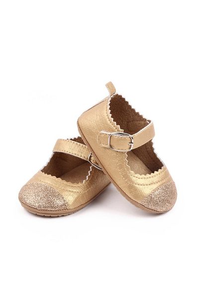 Superbaby Pantofiori eleganti bebelusi din piele ecologica aurie