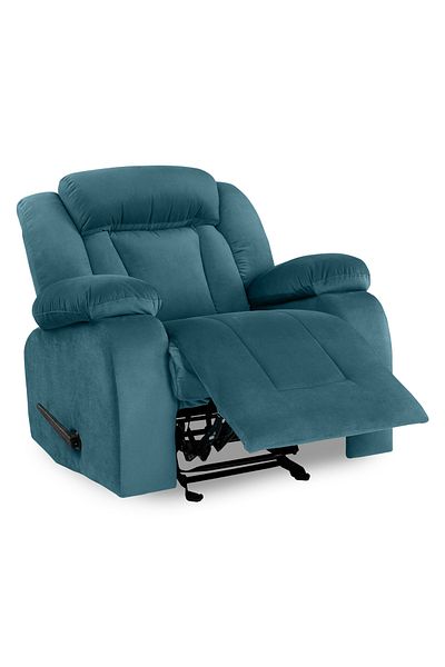 Lazy Vibes MNZ5 | Velvet Rocking Recliner Chair - Dark Turquoise