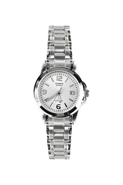 Casio ساعة كاسيو إنتيس التناظرية النسائية LTP-1215A-7ADF باللون الفضي