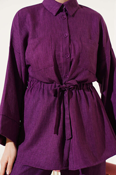 VOLT CLOTHİNG Kadın Beli Lastikli Göğüs Cepli İkili Takım