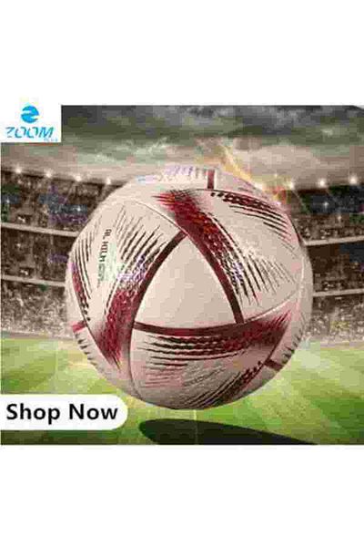 Zoom Plus AL RIHLA Size 5 Soccer Ball – 2022 World Cup League Football, Pro Match Ball (No Air)