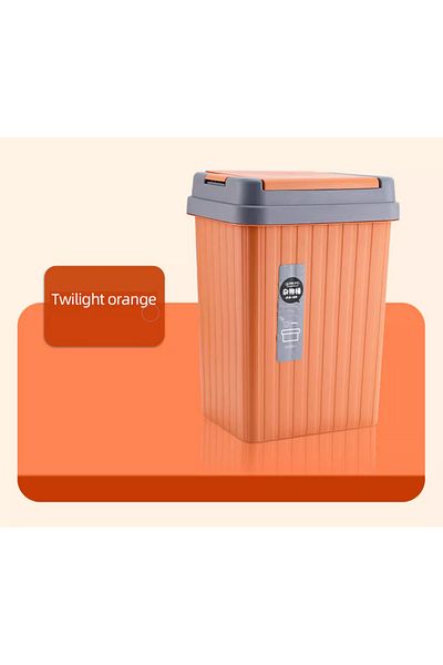 ABYZ Waste Bin with Lid, 6L, Square, Plastic, Orange color ABYZ™