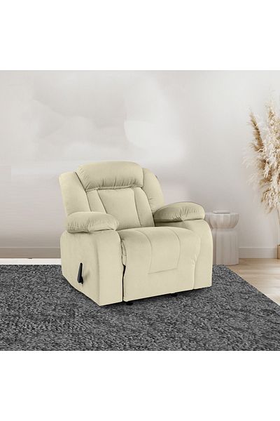Lazy Vibes MNZ5 | Velvet Classic Recliner Chair - Light Beige