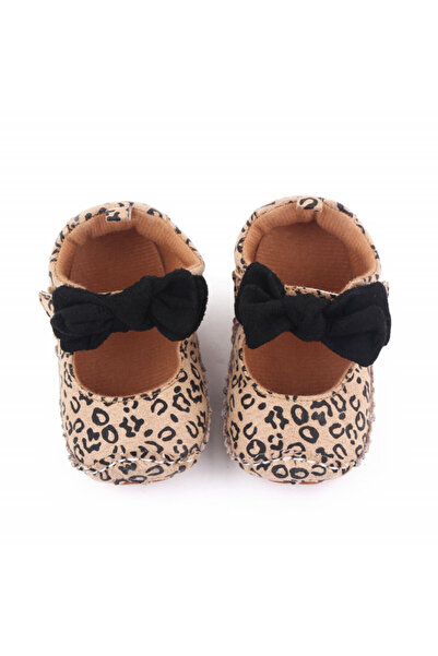 Superbaby Pantofiori leopard cu fundita neagra