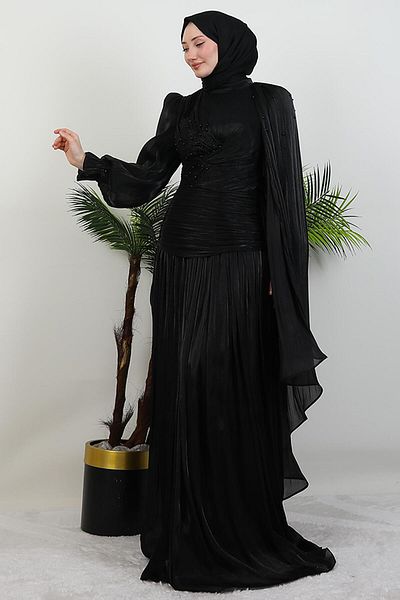 GİYZAMİLA Βραδινό φόρεμα Serap Hijab Μαύρο