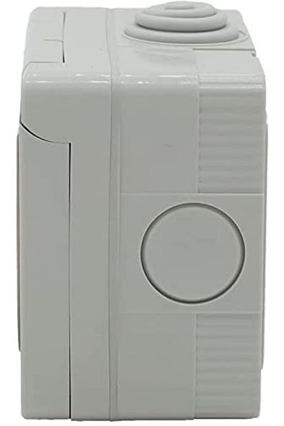 Generic ADMORE IP55 Outdoor Waterproof 1 Gang 2 Way Switch Socket – Weatherproof Grey Housing