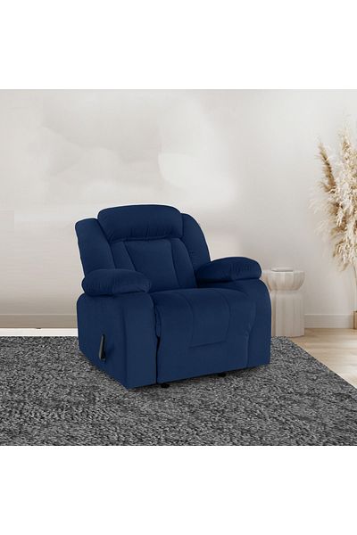 Lazy Vibes MNZ5 | Velvet Rocking Recliner Chair - Dark Blue