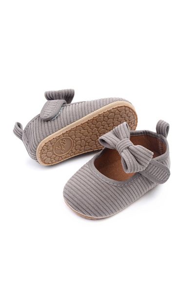Superbaby Grey ribbed shoes