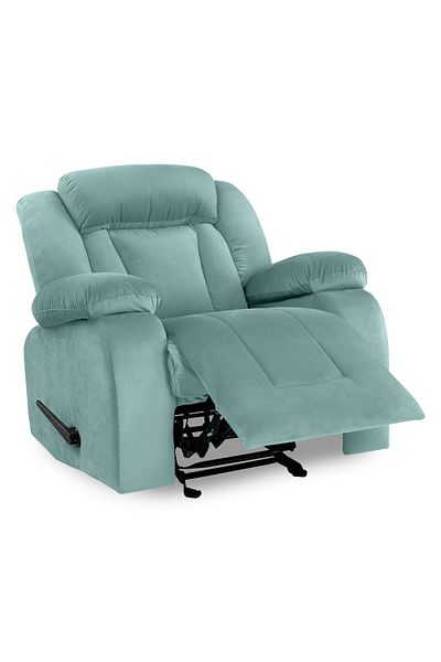 Lazy Vibes MNZ5 | Velvet Rocking Recliner Chair - Light Turquoise