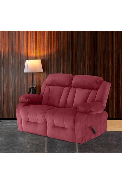 Lazy Vibes MNZ5 | Velvet Double ReclinerChair 159x77x104 cm - Dark Pink