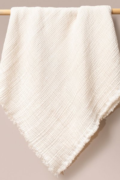 Minytrendy Baby Girl Boy 85*100 cm Name Printed 4 Layer Double Sided Organic Muslin Blanket 85*100 cm Cream